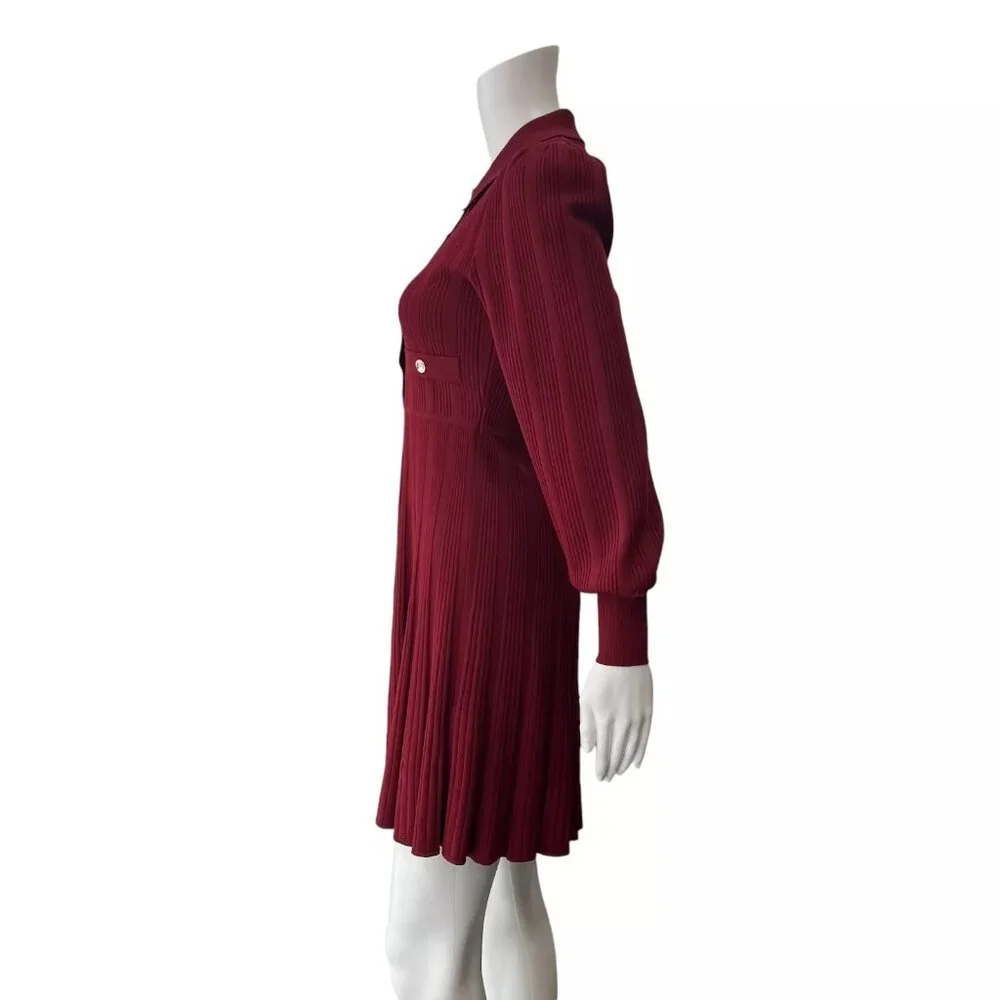 Sandro Burgundy Mini Dress - Picture 10 of 16